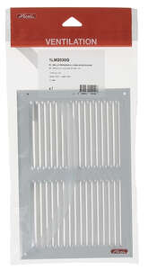Grille d'aération persienne 1LM2030G avec moustiquaire gris L. 200 x H. 10 mm