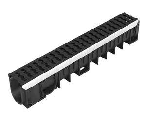 Caniveau KENADRAIN largeur 100 mm en polypropylène + 2 grilles en fonte classe C250
