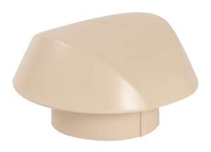 Chapeau de ventilation avec moustiquaire en PVC sable Diam. 100 mm