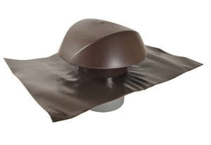 Chapeau de ventilation avec collerette d'étanchéité en PVC marron - Diam. 125 mm