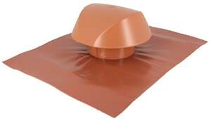 Chapeau de ventilation avec collerette d'étanchéité en PVC terracotta - Diam. 100 mm