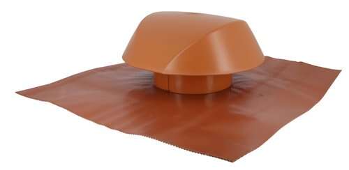 Chapeau de ventilation avec collerette d'étanchéité en PVC terracotta Diam. 160 mm