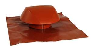 Chapeau de ventilation avec collerette d'étanchéité en PVC terracotta Diam. 160 mm