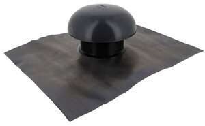 Chapeau de ventilation avec collerette d'étanchéité en PVC anthracite - Diam. 100 mm
