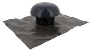 Chapeau de ventilation avec collerette d'étanchéité et anti-insecte en PVC anthracite - Diam. 100 mm