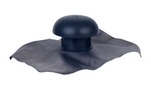 Chapeau de ventilation avec collerette d'étanchéité et anti-insecte en PVC anthracite - Diam. 100 mm
