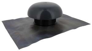 Chapeau de ventilation avec collerette d'étanchéité en PVC ardoise - Diam. 125 mm