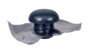 Chapeau de ventilation avec collerette d'étanchéité en PVC ardoise - Diam. 125 mm