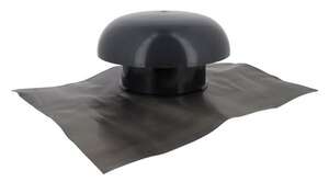 Chapeau de ventilation avec collerette d'étanchéité en PVC anthracite - Diam. 160 mm
