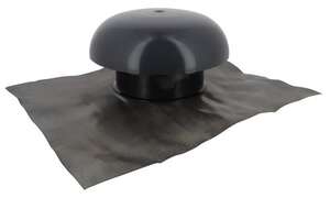 Chapeau de ventilation avec collerette d'étanchéité en PVC anthracite - Diam. 160 mm