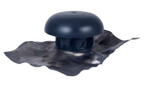 Chapeau de ventilation avec collerette d'étanchéité en PVC anthracite - Diam. 160 mm