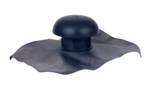 Chapeau de ventilation avec collerette d'étanchéité en PVC anthracite - Diam. 100 mm