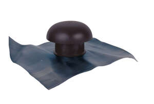 Chapeau de ventilation avec collerette d'étanchéité en PVC marron - Diam. 100 mm