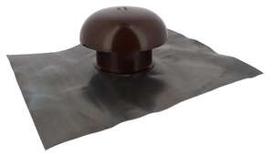 Chapeau de ventilation avec collerette d'étanchéité en PVC marron - Diam. 100 mm