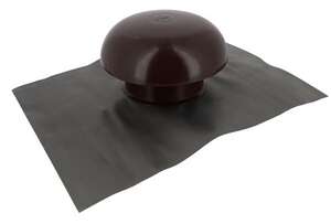 Chapeau de ventilation avec collerette d'étanchéité en PVC marron - Diam. 125 mm