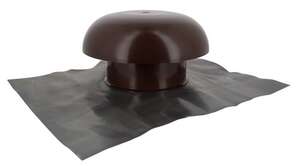 Chapeau de ventilation avec collerette d'étanchéité en PVC marron - Diam. 160 mm