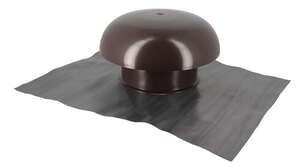 Chapeau de ventilation avec collerette d'étanchéité en PVC marron - Diam. 160 mm