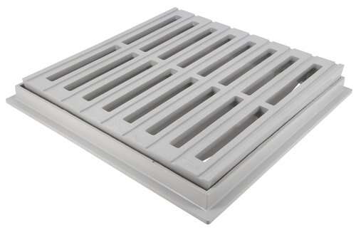 Grille de sol avec cadre en PVC gris clair L. 300 x l. 300 mm