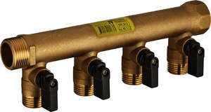 COLLECTEUR MF 3/4 - 3 DÉPARTS M 1/2 AVEC VANNES MONOBLOC VRAC ÉTIQUETÉ