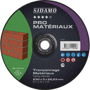 Disque à tronçonner pro matériaux 