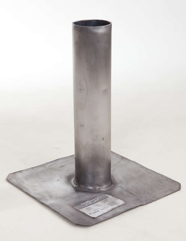 Platine d'évacuation des eaux pluviales en plomb gris Diam. 87/92 x L. 400 mm