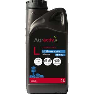 Huile moteur - Attractiv' 4 temps (4t) 15w40 - bidon 1L. - Ref:602007872