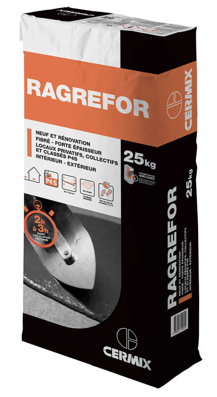 Ragréage fibré RAGREFOR pour trafic sévère ép. 3 à 50 mm gris - Sac 25 Kg