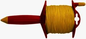 CORDEAU SUR ENROULEUR 100M FIL 1,5MM TRESSE JAUNE
