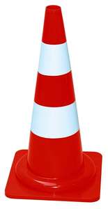 CONE PLASTIQUE FLUO 50CM PVC 1,100KG