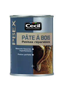 Pâte à bois pour petites réparations intérieures PBEX aspect naturel - Pot 250 g.