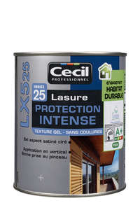 Lasure protection intense texture gel indice 25 LX525 grise - Bidon de 1 L