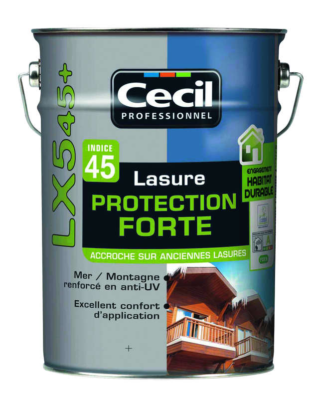Lasure protection forte indice 45 LX545+ chêne ancien - Pot 5 L
