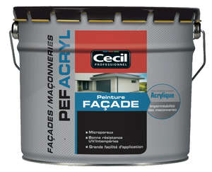 Peinture pour façades et maçonneries technologie acrylique PEFACRYL blanc - Pot 10 L
