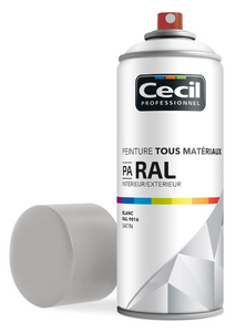 Peinture intérieure/extérieure tous matériaux PA RAL satin blanc - Aérosol 400 ml