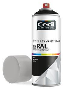 Peinture intérieure/extérieure tous matériaux PA RAL satin noir - Aérosol 400 ml