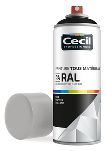 Peinture intérieure/extérieure tous matériaux PA RAL brillant noir - Aérosol 400 ml