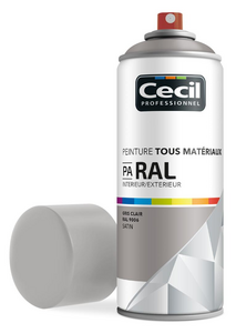 Peinture intérieure/extérieure tous matériaux PA RAL satin gris clair - Aérosol 400 ml