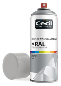 Peinture intérieure/extérieure tous matériaux PA RAL satin gris galet - Aérosol 400 ml