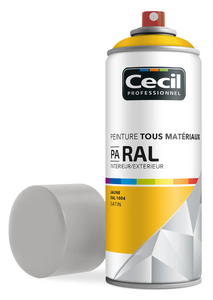 Peinture intérieure/extérieure tous matériaux PA RAL satin jaune - Aérosol 400 ml