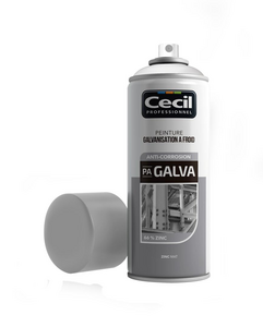 Peinture intérieure/extérieure galvanisation à froid PA GALVA brillant zinc - Aérosol 400 ml