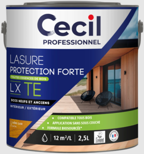 Lasure bois intérieur et extérieur base acrylique chêne clair Cecil Professionnel 2,5 L