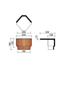 About de faîtière ventilé angulaire DEBUT en terre cuite brun L. 228 x l. 110 mm