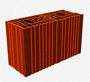 Tableau feuillure en terre cuite POROTHERM GF R20 rouge L. 500 x l. 200 x 299 mm
