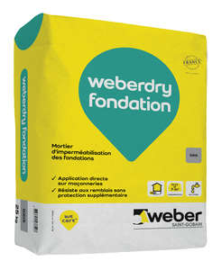 Mortier pour imperméabilisation des fondations WEBERDRY FONDATION - Sac de 25 Kg