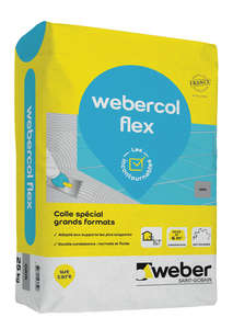 Mortier-colle pour carrelage spécial plancher chauffant WEBERCOL FLEX gris - Sac de 25 Kg