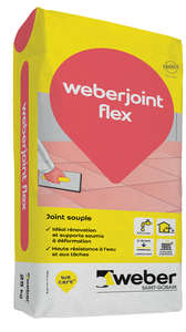 Joint carrelage pour support soumis à déformation  WEBERJOINT FLEX gris ciment - Sac de 25 Kg