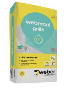 Mortier-colle pour faïence et grès WEBERCOL GRES gris - Sac de 25 Kg