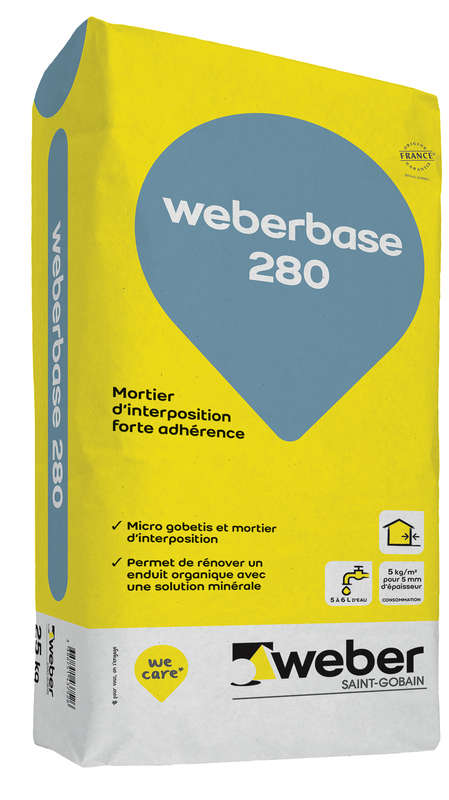 Mortier pour interposition WEBERBASE 280 - Sac de 25 Kg