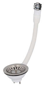Bonde évier en inox Diam. 114 mm avec trop plein