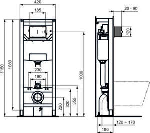 Bâti-support autoportant IDEAL STANDARD Prosys H. 115 cm